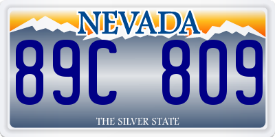 NV license plate 89C809