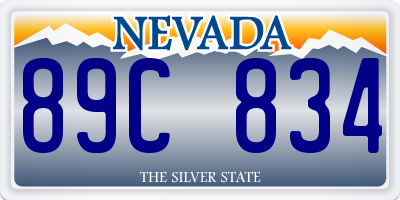 NV license plate 89C834