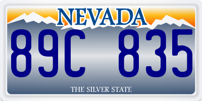 NV license plate 89C835