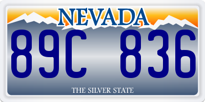 NV license plate 89C836