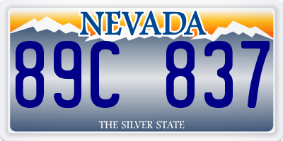 NV license plate 89C837