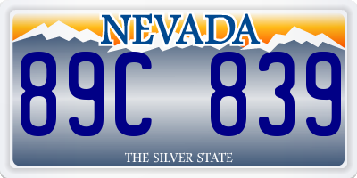 NV license plate 89C839