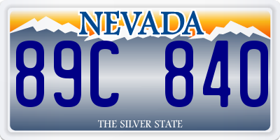 NV license plate 89C840