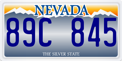 NV license plate 89C845