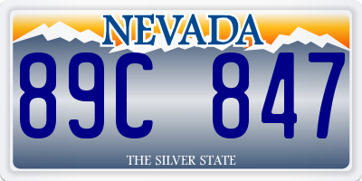 NV license plate 89C847