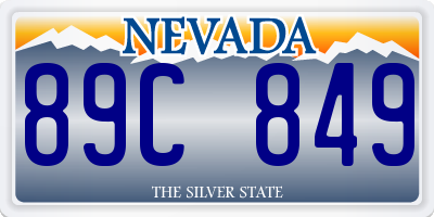 NV license plate 89C849