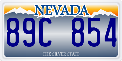 NV license plate 89C854