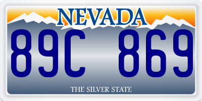 NV license plate 89C869