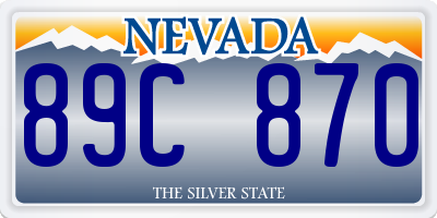 NV license plate 89C870