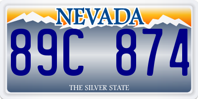 NV license plate 89C874