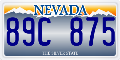 NV license plate 89C875