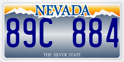 NV license plate 89C884