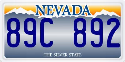 NV license plate 89C892