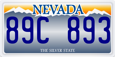 NV license plate 89C893