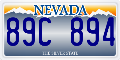 NV license plate 89C894