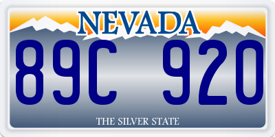 NV license plate 89C920