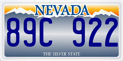 NV license plate 89C922
