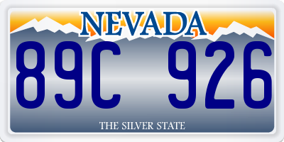 NV license plate 89C926