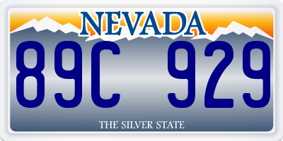 NV license plate 89C929