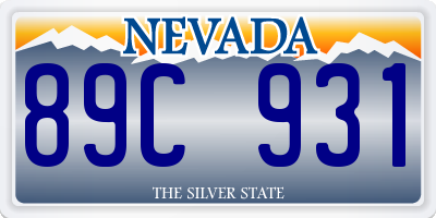 NV license plate 89C931