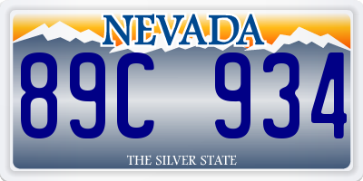 NV license plate 89C934