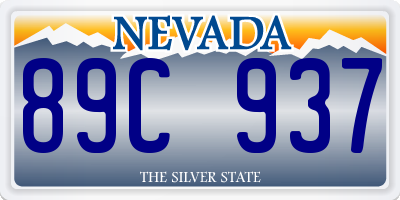 NV license plate 89C937