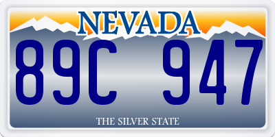 NV license plate 89C947