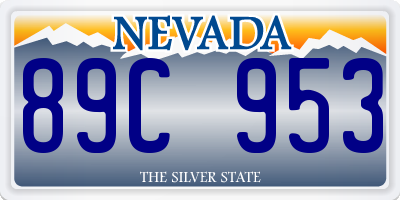 NV license plate 89C953