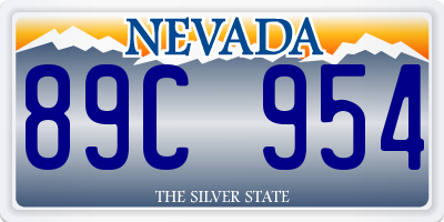 NV license plate 89C954