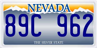 NV license plate 89C962