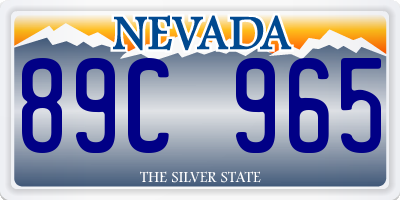 NV license plate 89C965