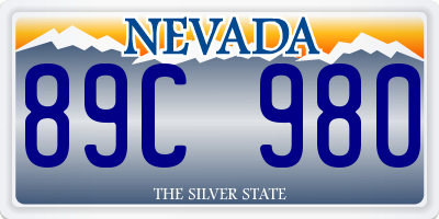 NV license plate 89C980