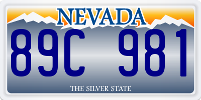 NV license plate 89C981