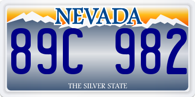 NV license plate 89C982