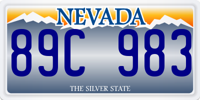 NV license plate 89C983