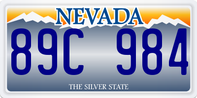 NV license plate 89C984