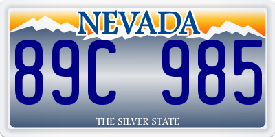 NV license plate 89C985