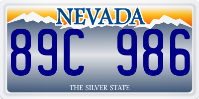 NV license plate 89C986