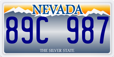 NV license plate 89C987