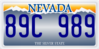 NV license plate 89C989