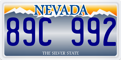 NV license plate 89C992