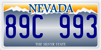 NV license plate 89C993