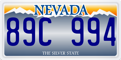 NV license plate 89C994