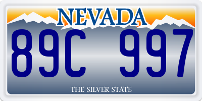 NV license plate 89C997