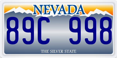 NV license plate 89C998