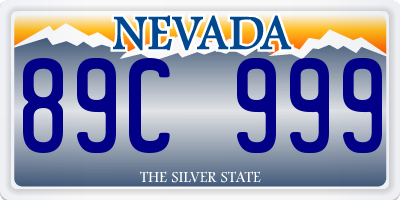 NV license plate 89C999