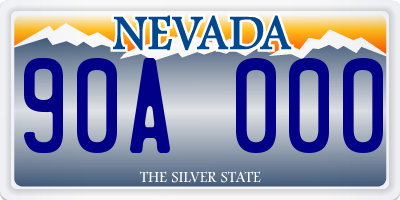 NV license plate 90A000