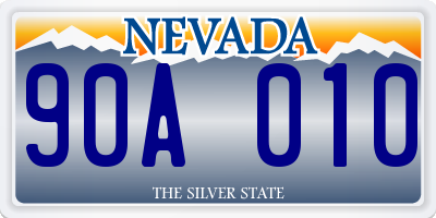 NV license plate 90A010