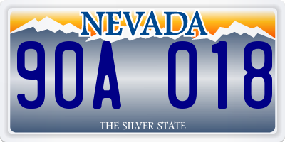 NV license plate 90A018