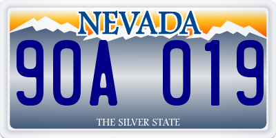 NV license plate 90A019